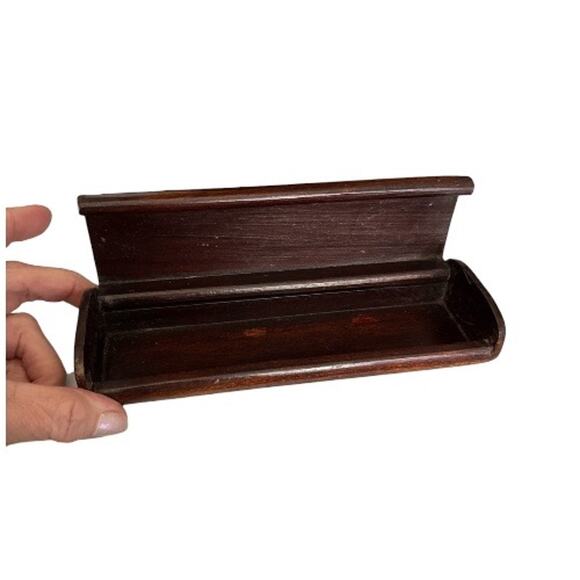 Vintage Wooden Chopstick Box with Inlaid  Mother of Pearl - Picture 3 of 8